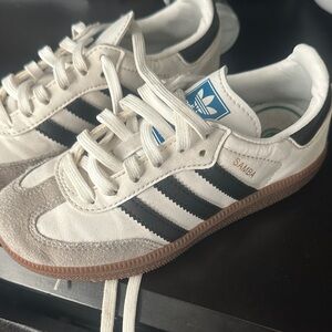 adidas Samba Sneakers in White, Black & Gum